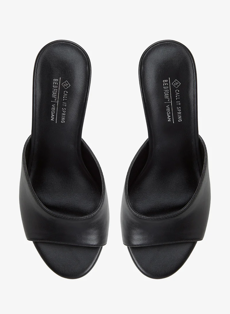 Call it Spring BLACK Isolaa Mule Heeled Sandals for Women | Best Price UAE